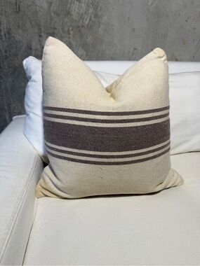 Grainsack Natural Cream Stripe Decorative Pillow